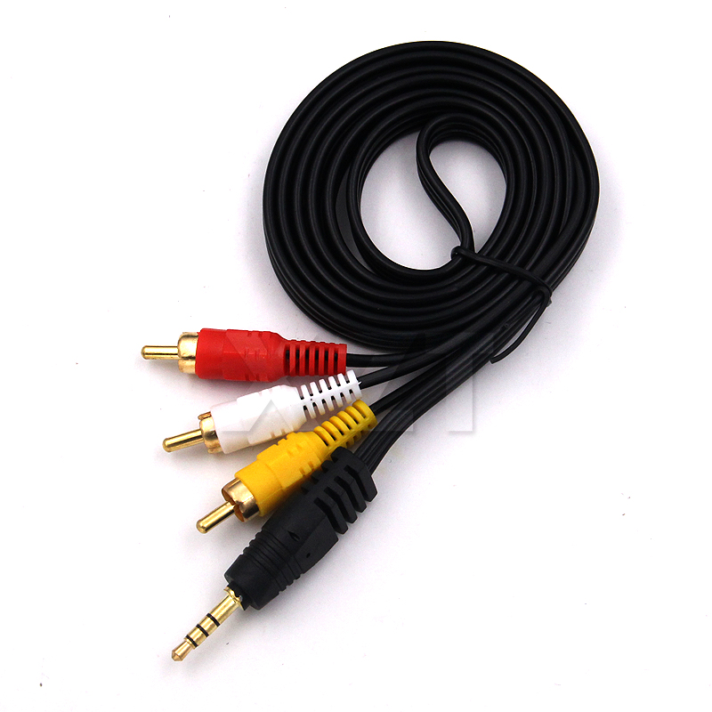 Jack mm Male To RCA Male Audio Video AV Cable 3RCA AV Cable