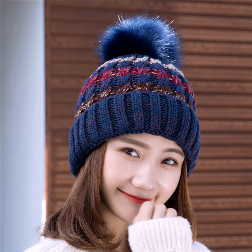 Lengthen Large Scarf Hair Ball Hat Two-Piece Warm Fashion Hat Winter Soft Warm Elastic 