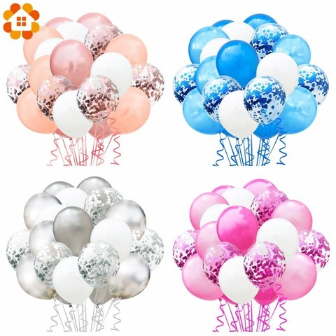 1 Set Metallic Confetti Air Balloons With Ribbon Birthday Party Helium Balloon Decorations Wedding Festival Balon Party Supplies ► Photo 1/6