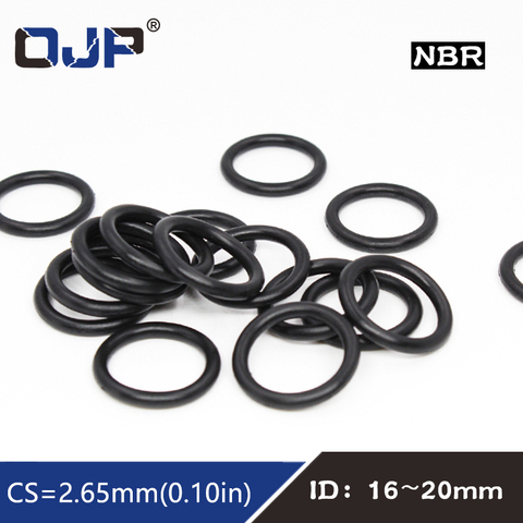 50PCS/lot Rubber Ring NBR Sealing O-Ring 2.65mm Thickness ID16/17/18/19/20mm Nitrile O Ring Seal Gasket Rings Oil resistance ► Photo 1/6