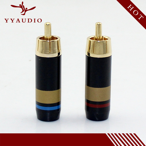 YYAUDIO 10pcs/lot DIY RCA Plug HIFI Gold plated RCA Male Audio Connector For Audio Cable Free Shipping ► Photo 1/4