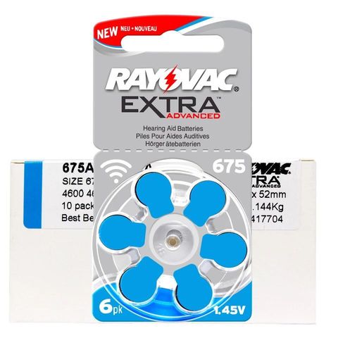 30 PCS  Rayovac Extra Hearing Aid Batteries Zinc Air 675A 675 A675 PR44 Cell Button Battery for Hearing Aids ► Photo 1/4