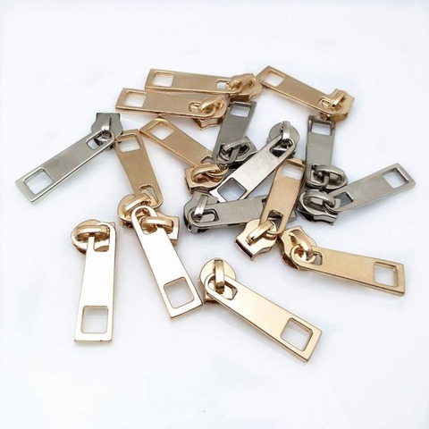 20 pc high quality 5# Metal Nylon gold and silver Zipper Slider Head Puller DIY Handwork Bag Luggage 5BB5576 ► Photo 1/3