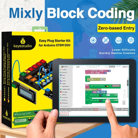 keyestudio EASY plug Ultimate Starter Learning  Kit for Arduino STEM EDU/Compatible With Mixly Block ► Photo 1/6