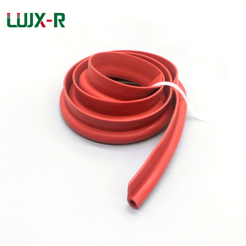 LUJX-R 1M Silicone P type Strip Door Oven Window Sealing Strip Red VMQ 9 Shape Weatherstrip High Temperature Silicone Rubber Bar ► Photo 1/1