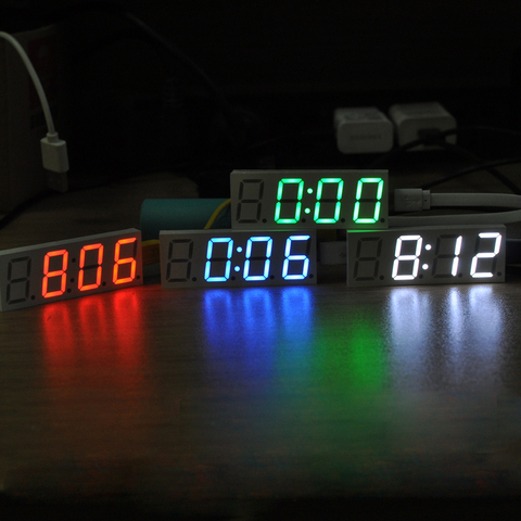 DS3231 Electronic DIY 0.8inch Dot Matrix LED Clock Kit Digital Display Green Red Blue White Light 5V Mciro USB Car Clock ► Photo 1/6