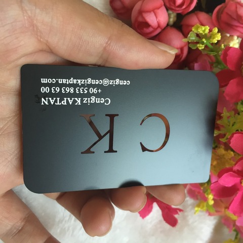 custom personal  Metal black business cards printing  , 100pcs a lot  Deluxe Metal Business Card Visit Card membership card ► Photo 1/4