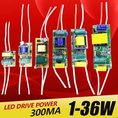 1-3W,4-7W,8-12W,15-18W,20-24W,25-36W LED driver power supply built-in constant current Lighting 110-265V Output 300mA Transforme ► Photo 1/6