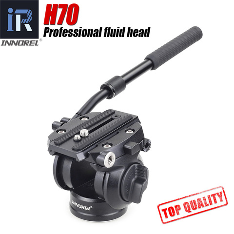 H70 Video Tripod head Fluid monopod Head Hydraulic Damping for DSLR camera Bird Watching 8kg load Portable 2 sections handle ► Photo 1/6