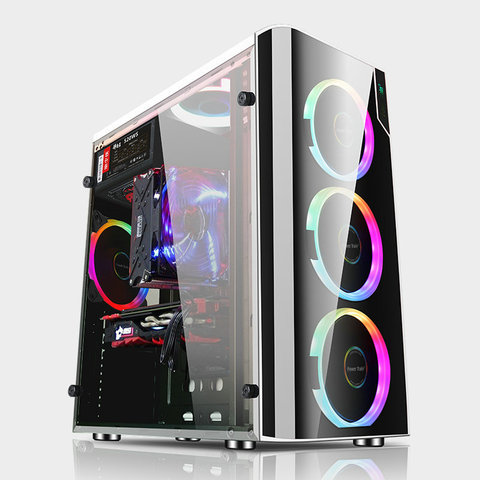 370*188*412mm Gaming Computer PC Case Acrylic Full-side Transparent RGB Vertical Water Cooling Chassis ATX desktop gamer case ► Photo 1/6
