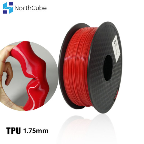 3D Printing Filament TPU Flexible Filament TPU Filament Plastic for 3D Printer 1.75mm Printing Materials Gray Black Red Color ► Photo 1/5
