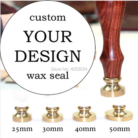 custom wax seal stamp with Your own Logo design  diferent stamp head size  20mm,25m, 30mm, 40mm,50m for your choice ► Photo 1/6