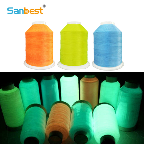 Sanbest Glow In Dark Luminous Machine Embroidery Thread DIY Sewing Thread Polyester 3000M 150D/2 12 Colors Optional TH00029 ► Photo 1/6