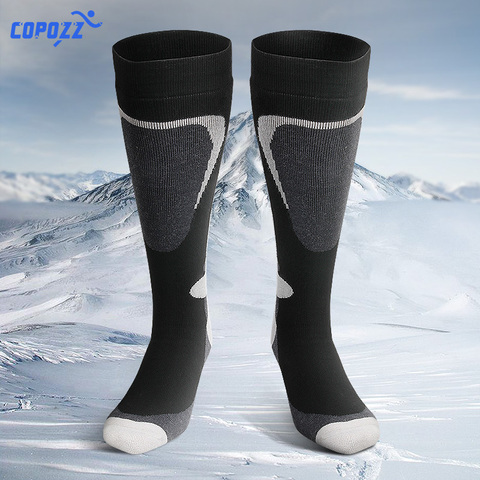 COPOZZ Ski Socks Thick Cotton Sports Snowboard Cycling Skiing Soccer Socks Men & Women Moisture Absorption High Elastic Socks ► Photo 1/5
