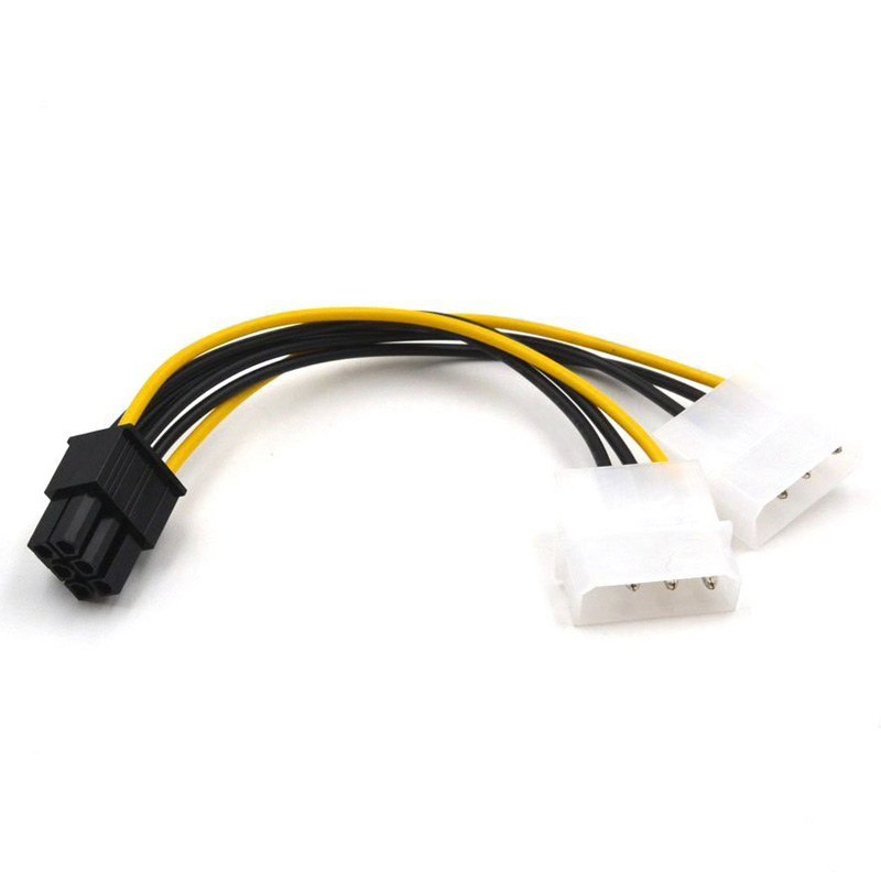 4 Pcs ATX IDE Molex Power Dual 4 To 6 Pin PCIe Video Card Adapter Cable EVGA 