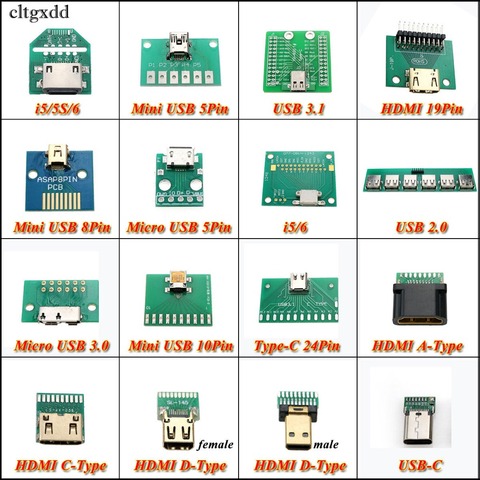 cltgxdd Mini/Micro USB Test PCB Board For iPhone 5 5S 6 Type-C/ HDMI/USB 2.0 3.0 3.1 Charging Dock Flex Easy Test Tool board ► Photo 1/1