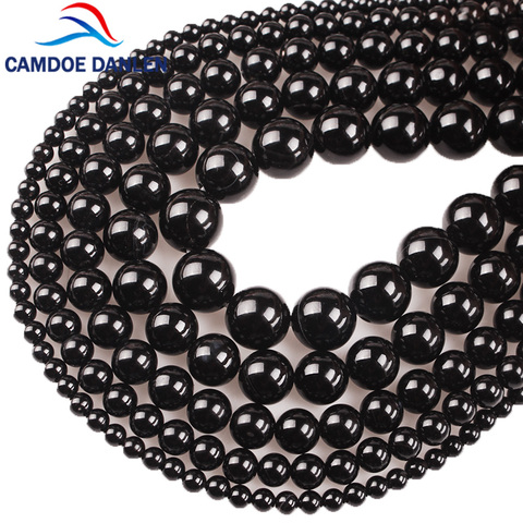 100% Natural Stone Black Agates Onyx Round Beads And Glass Round Beads 4 6 8 10 12 14MM DIY Beads For Jewelry Making Wholesale ► Photo 1/6