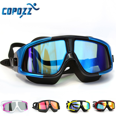 COPOZZ Swimming Goggles Comfortable Silicone Large Frame Swim Glasses Anti-Fog UV Men Women Swim Mask Waterproof ► Photo 1/6