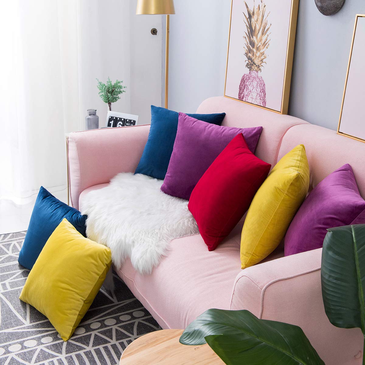 2019 NEW Soft Velvet Zip Cushion Cover Throw Pillow Case Sofa Home Ornament 
