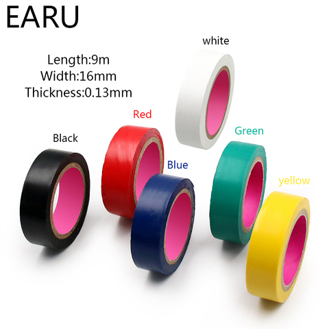 Color Electrical Tape PVC Wear-resistant Flame Retardant Lead-free Insulating Waterproof Eletrician White Black Red Blue Green ► Photo 1/6