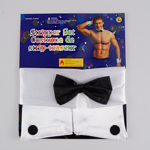 Gay Men Sexy Costume Playboy Accessories Collar and Cuff Set Male Dancer Sexy Stripper Cosplay Costume Butler Waiter Lingerie ► Photo 1/6