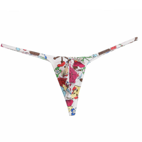 Enhanced Pouch New Arrival Sexy Bikini Men's Thongs Underwear Flowery Print Cotton G-Strings Men Fashion Male Thong Underwear ► Photo 1/4