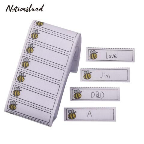 100/200pcs White Washable Iron on Name Labels Bee Pattern Labels Fabric Tags Marker Set for Clothes Accessories ► Photo 1/6