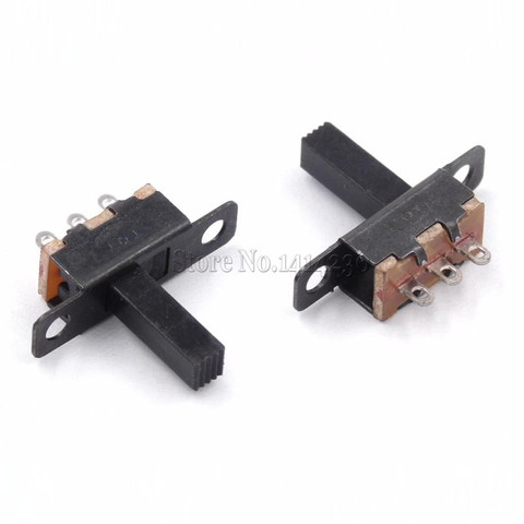 Toggle Switch 5V 0.3A Mini Size Black SPDT Slide Switch for Small DIY Power Electronic 3PIN 1P2T Slide Switch Handle high 10mm ► Photo 1/2