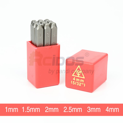 1/1.5/2/2.5/3/4mm Numbers Stanard Font steel punch stamps,Numbers(0-8) 9pcs/Box ► Photo 1/6