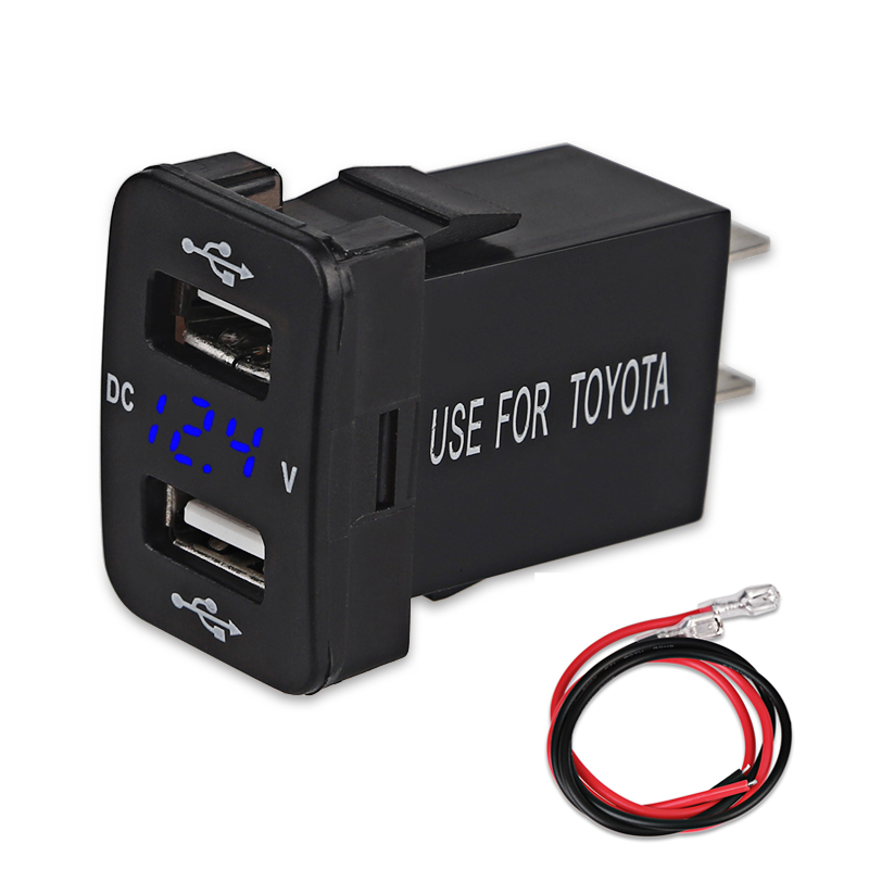 5V 4.2A For Honda Dual USB Car Charger Fast Charging 2 USB Port Auto  Adapter LED Voltmeter Socket For Honda 12-24V