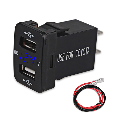 1Pcs 5V 4.2A For Toyota Dual USB Car Charger Fast Charging 2 USB Port Auto Adapter LED Voltmeter Socket For Honda 12-24V ► Photo 1/6