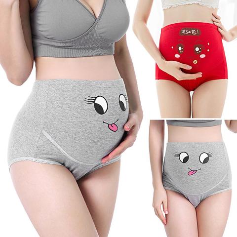 Breathable Cotton Adjustable Maternity Underwear High Waist Belly Support  Pregnant Women Underwear Cartoon Face Pattern Panties - Price history &  Review, AliExpress Seller - Conqueror's store