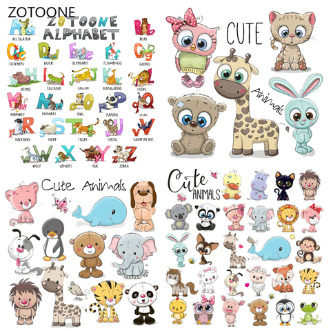 ZOTOONE Cute Bear Animals Patches Washable Iron-on Transfers for T-Shirt Children Gift DIY Clothes Stickers Dog Heat Transfer G ► Photo 1/6