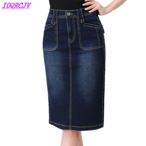 Denim skirt for womens 2022 spring summer High waist Package hip skirt Plus size S-6XL jeans skirt Slim female Sexy skirts H425 ► Photo 1/6