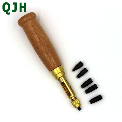 5 Hole Sizes Automatic Belts Screw Punch Mute Rotary Punching Steel Belt Hole Leather Craft Tools Hole Punchers Cutter Sewing ► Photo 1/5