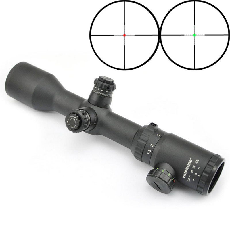 Visionking Riflescope 1.5-6x42 Red Green Dot Long Range Aim Rifle Scope ar-15 m4 Ak Night Sniper Optical Sight For .223 .308 ► Photo 1/6