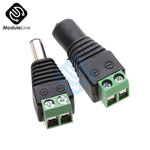 1 Pair Male Female 2.1x5.5mm DC Power Plug Jack Adapter Connector for LED Light Strip ► Photo 1/4