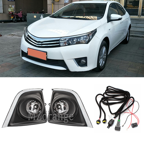 Front Fog Lights Fog lamps For Toyota Corolla 2014 2015 2016 foglights Halogen bulbs Switch Wires Grilles Covers car Clear Lens ► Photo 1/6