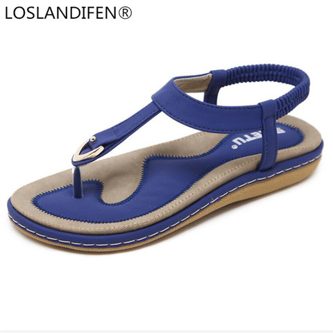 Summer Shoes Women Bohemia Ethnic Flip Flops Soft Flat Sandals Woman Casual Comfortable Plus Size Wedge Sandals 35-45 ► Photo 1/6