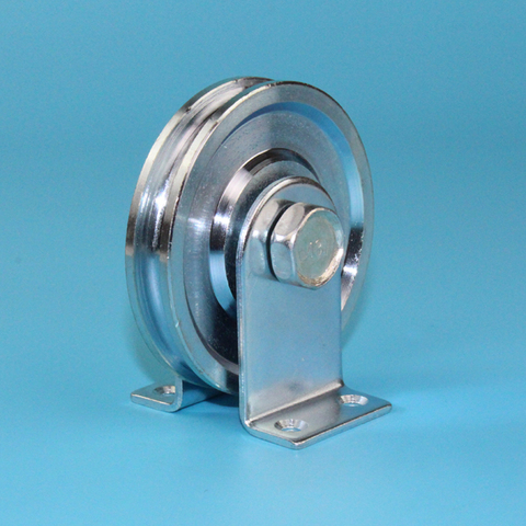 sliding steel rope rollers/pulleys/wheels with 6001RS bearing deep U-groove,diameter 73mm,thickness 13.5mm with support 1pcs/lot ► Photo 1/5