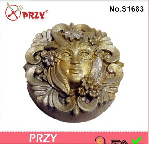Wholesale Beautiful Goddess of The Mask Soap Mold Design Silicone Toast Soap Mold Molds Silica Gel Moulds Silicone Rubber PRZY ► Photo 1/6