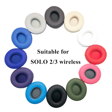 Replacement Ear pads Cushion For Solo 2 Wireless Earpads Earbuds For Beats Solo 3 Wireless Headset case ultra-soft protein skin ► Photo 1/6