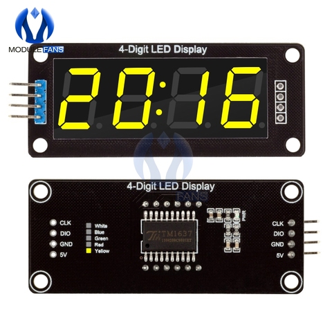 TM1637 4-Digit 0.56 inch Yellow Digital LED Display Tube Decimal 7 Segments Clock Double Dots Module For Arduino ► Photo 1/6
