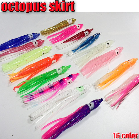 2022NEW fishing lure octopus skirts soft squid skirts lure bait 8CM/10.5CM  16colors choose ► Photo 1/6