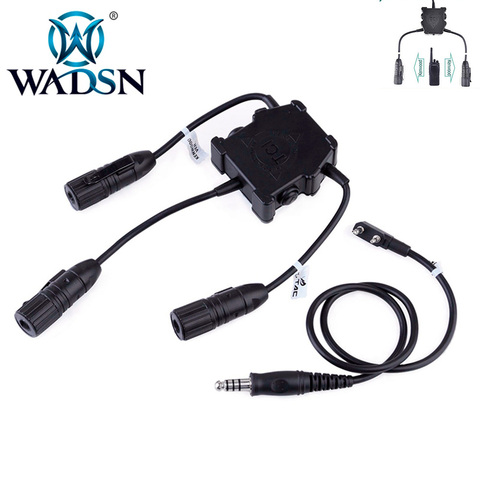 WADSN Airsoft R.3 U series dual PTT Tactical Headset Accessories Connector connection two Kenwood Version walkie-talkie ptt Z127 ► Photo 1/6