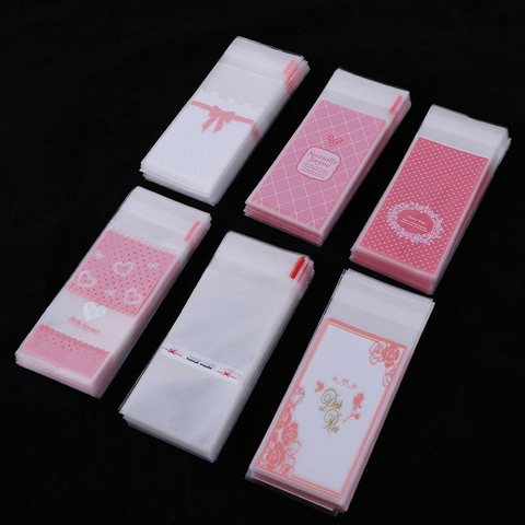 100Pcs/lot Mini plastic cookie packaging 5x10cm cupcake wrapper bags opp self adhesive bags gift bag candy bag Lipstick package ► Photo 1/6