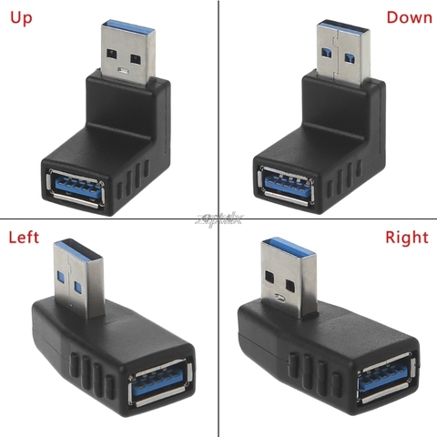 90 Degree Left Right Angled USB 3.0 A Male To Female Adapter Connector For Laptop PC   Drop ship ► Photo 1/6