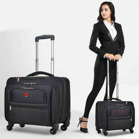 New Business Oxford Rolling Luggage Casters 18 inch Men Multifunction Carry On Wheels Suitcase Trolley Bag vs Travel Bag Trunk ► Photo 1/6