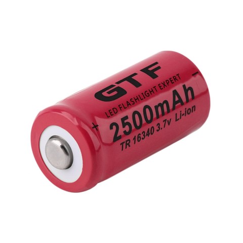 GTF 3.7V 2500mah 16340 Battery li-ion Rechargeable Battery for Flashlight rechargeable Battery Portable LED powerbank cr123a ► Photo 1/6