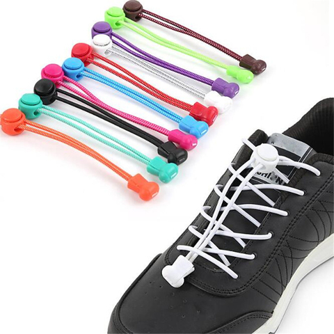 Stretching Lock lace 12 colors a pair Of Locking Shoe Laces Elastic Sneaker Shoelaces Shoestrings Running/Jogging/Triathlon ► Photo 1/6